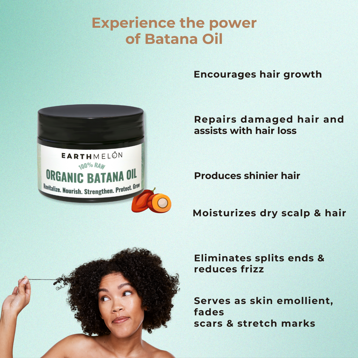 Earthmelon Organic Raw Batana Oil 120ml
