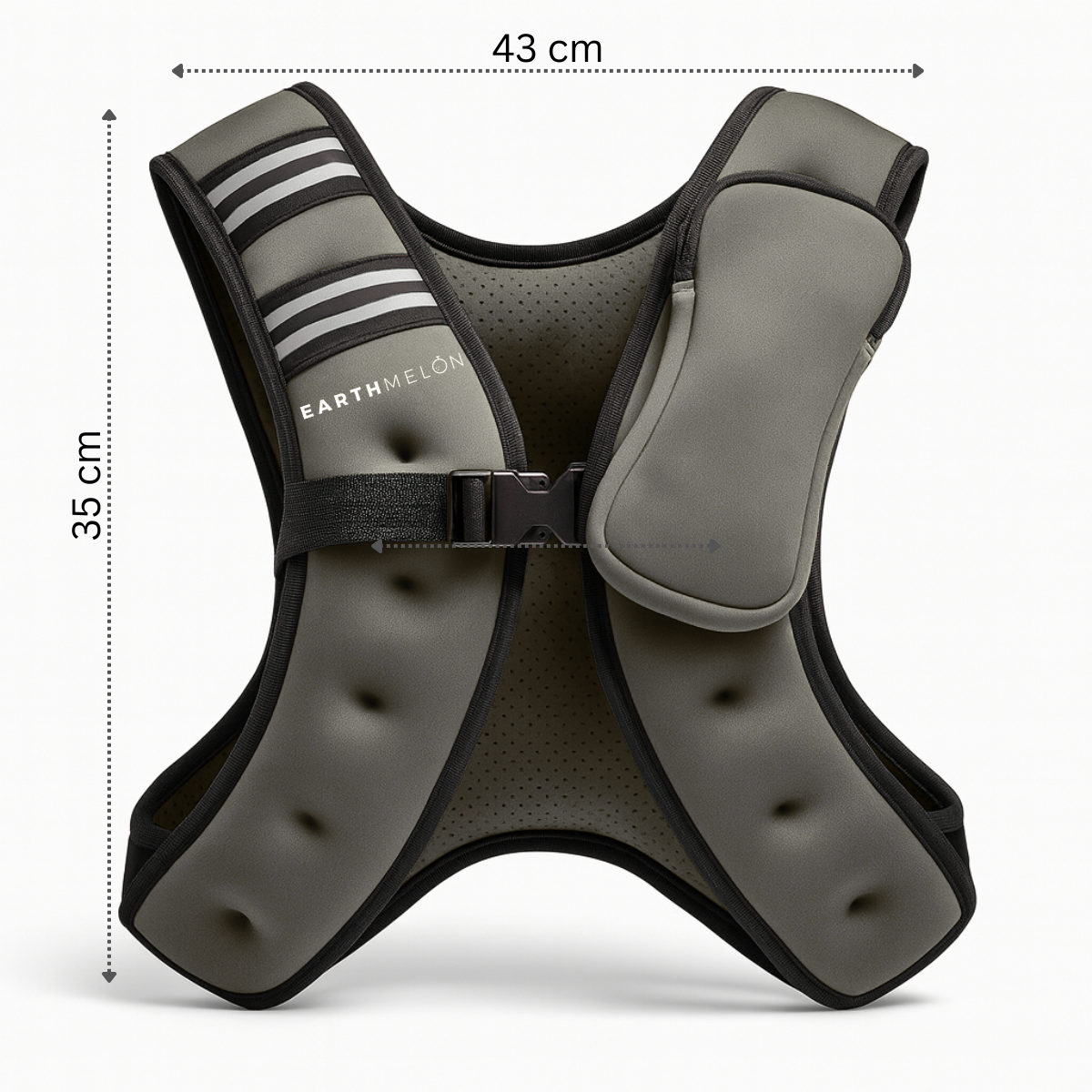Earthmelon 5kg Weighted Vest Reflective With Zip Pouch