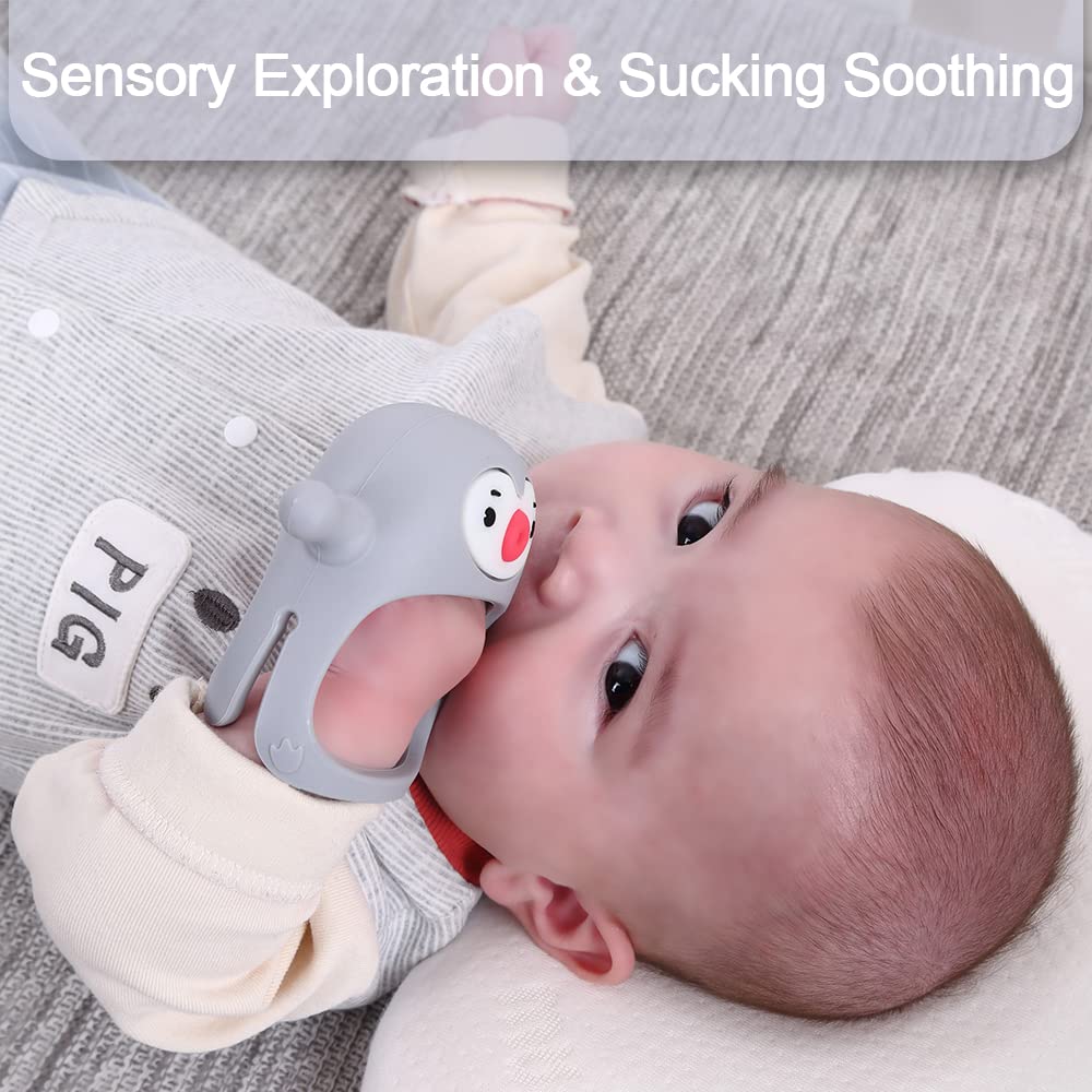 BPA-Free Silicone Penguin Teether – Soothing Teething Toy for Babies | Earthmelon