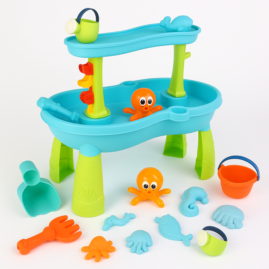 Premium Kids Splash Play 2-Tier Water Table with 18 Accessories
