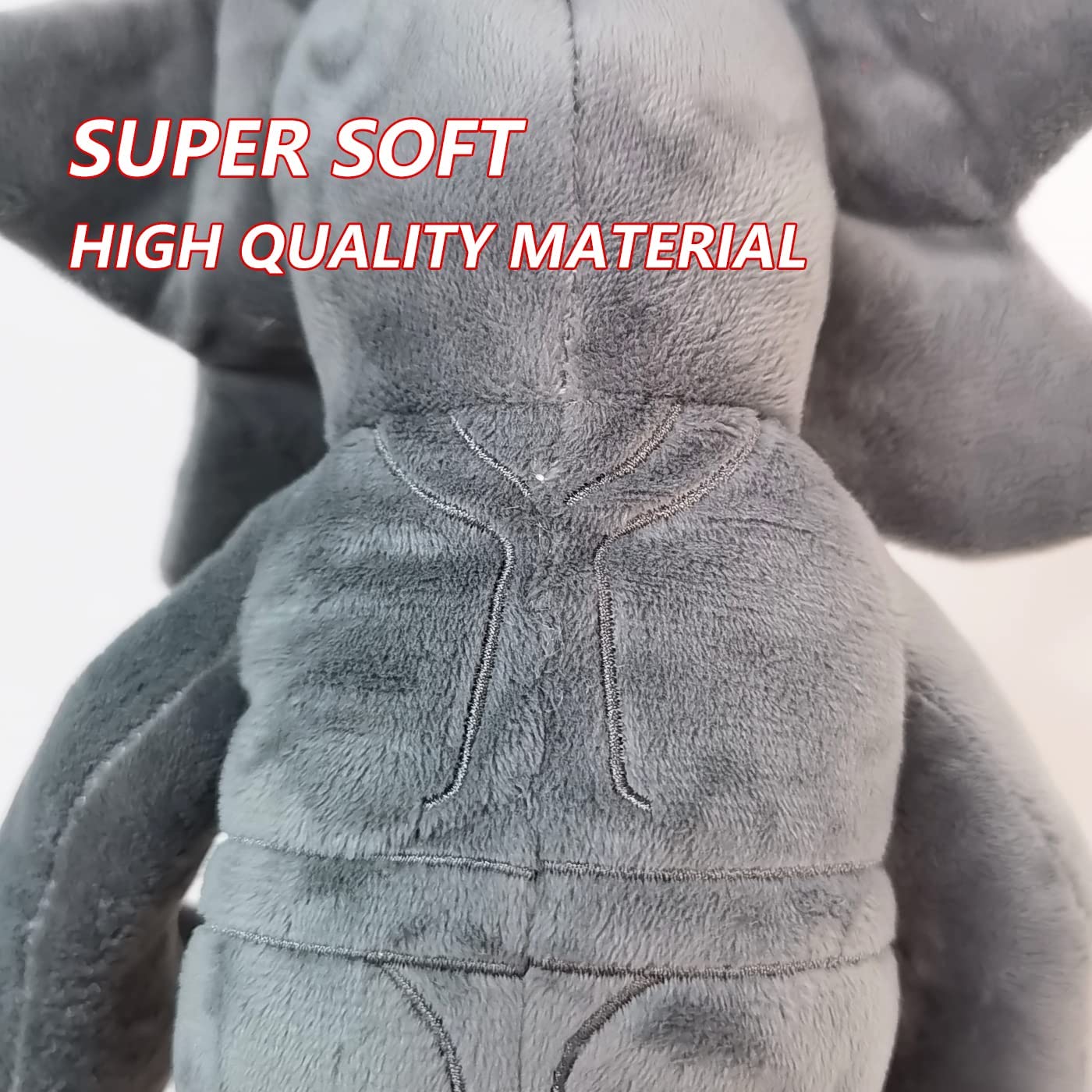 Back Detail of Grey and Red Demogorgon Plush Toy