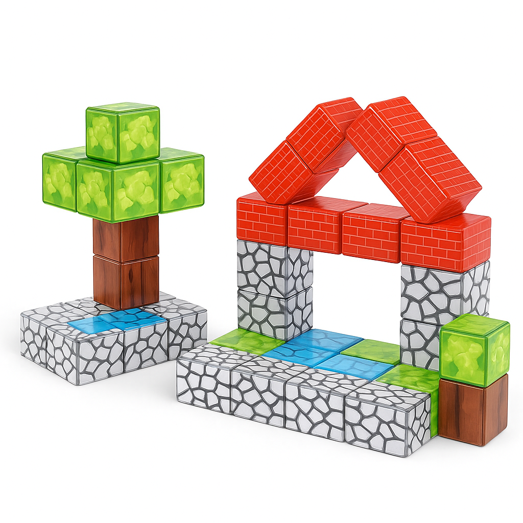Magnetic Cube Blocks 108 Piece Construction Building STEM Educational Toy