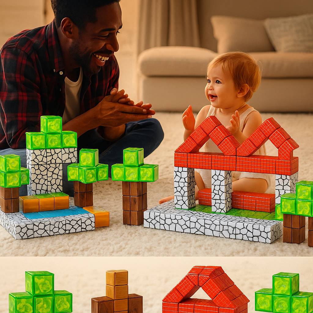 Magnetic Cube Blocks 108 Piece Construction Building STEM Educational Toy
