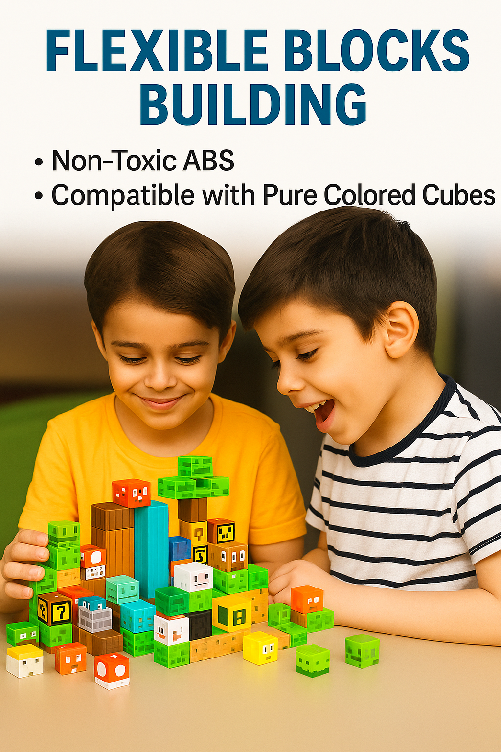 Magnetic Cube Blocks 108 Piece Construction Building STEM Educational Toy
