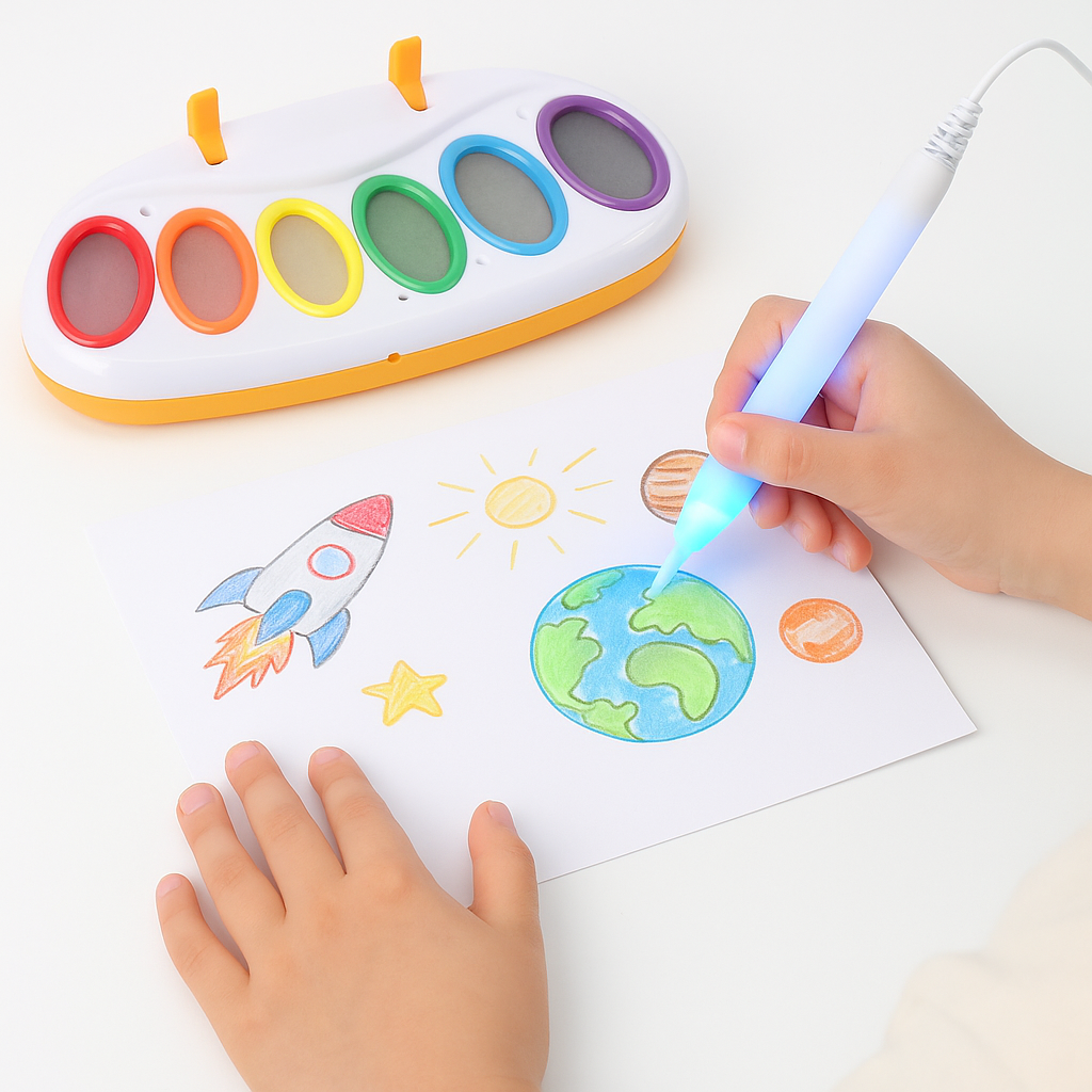 Color Draw Light-up Paint Brush Kids Mess-Free Painting Arts & Crafts