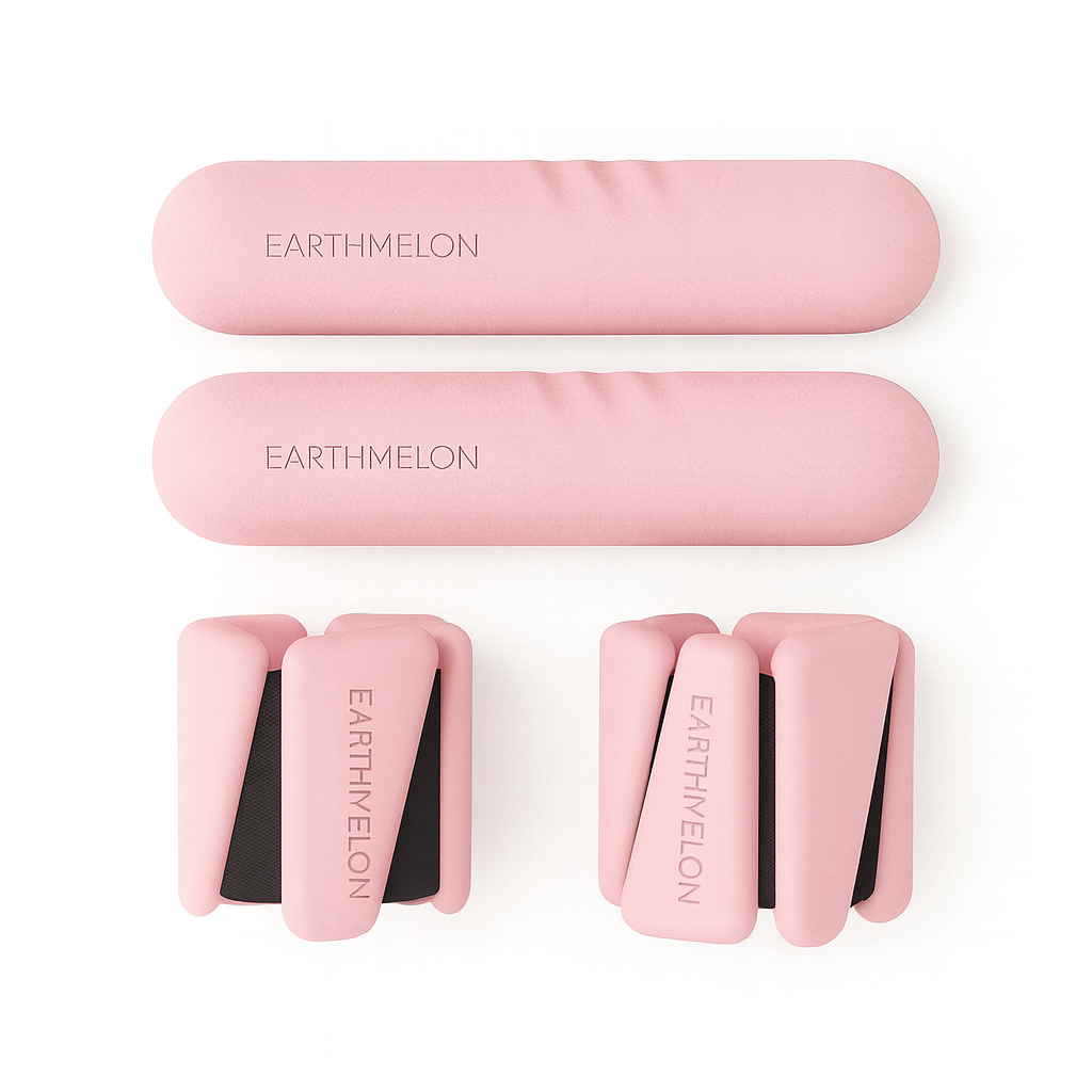 Earthmelon Premium Aesthetic Silicone Dumbbell Bars And Ankle Weights Set