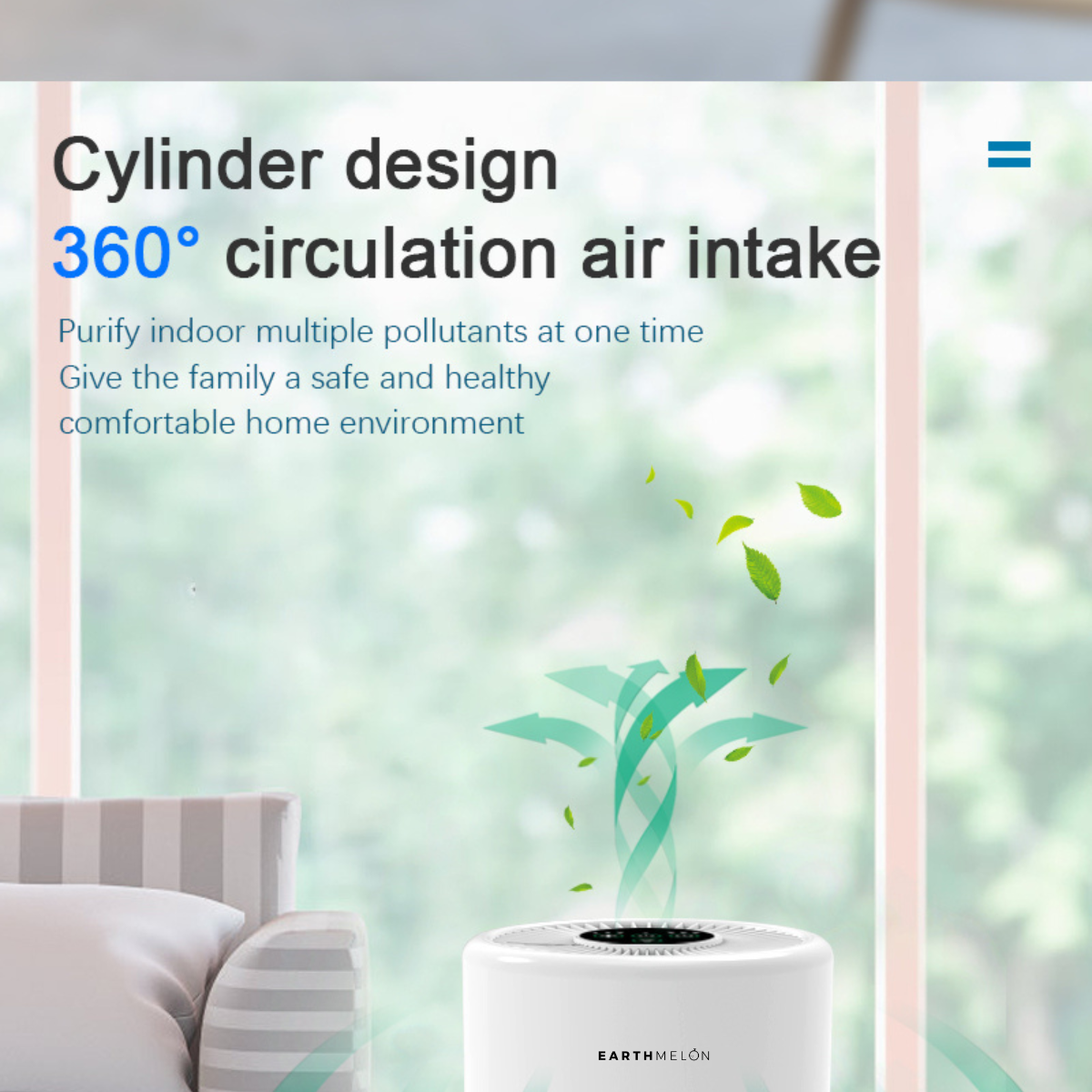 Earthmelon True HEPA Air Purifier with Night Light