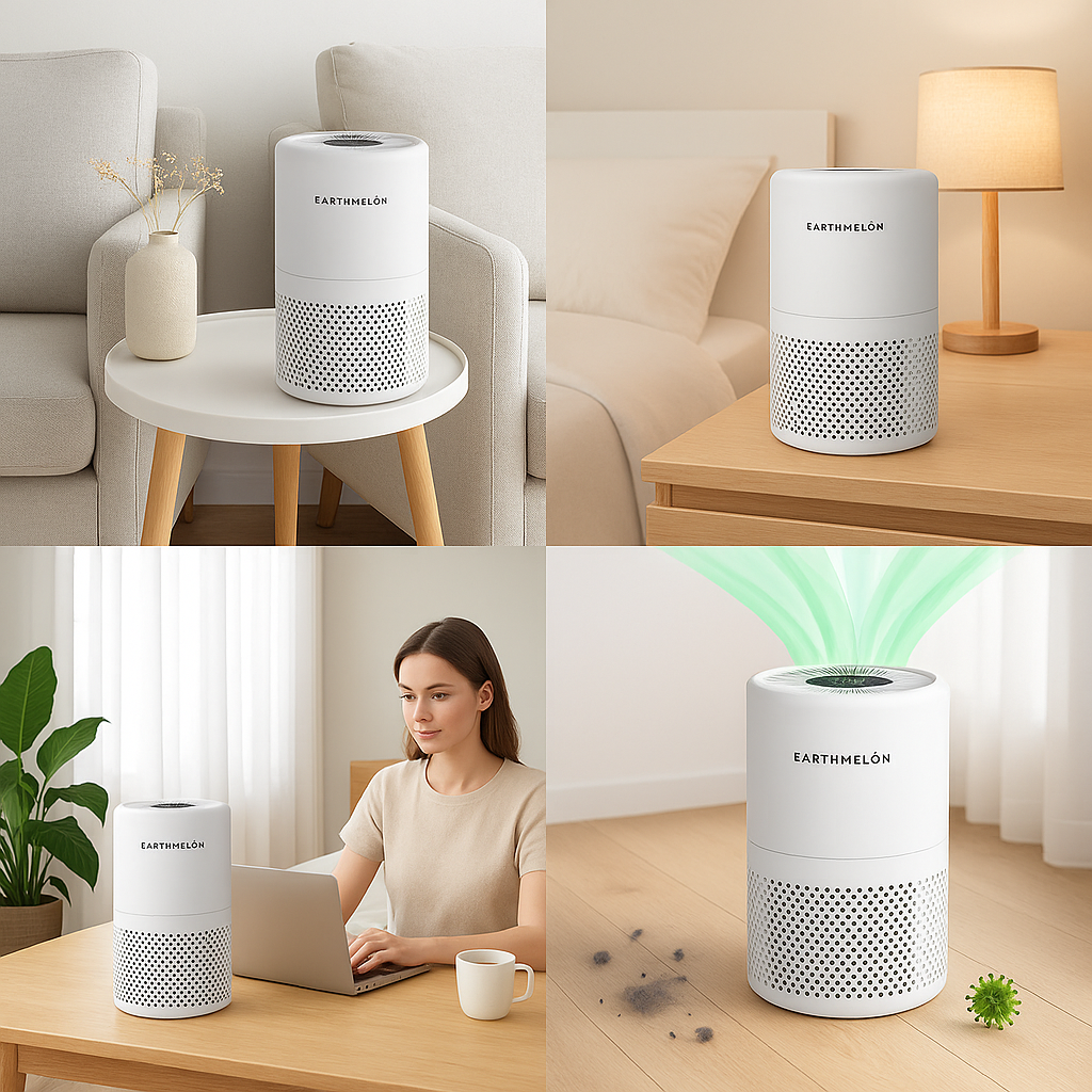 Earthmelon AC210 Large Smart HEPA Air Purifier Compact