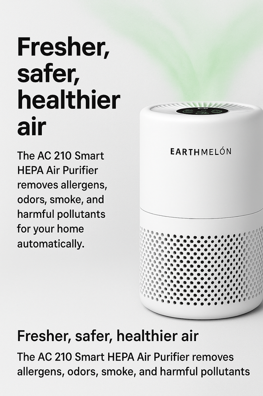 Earthmelon AC210 Large Smart HEPA Air Purifier Compact