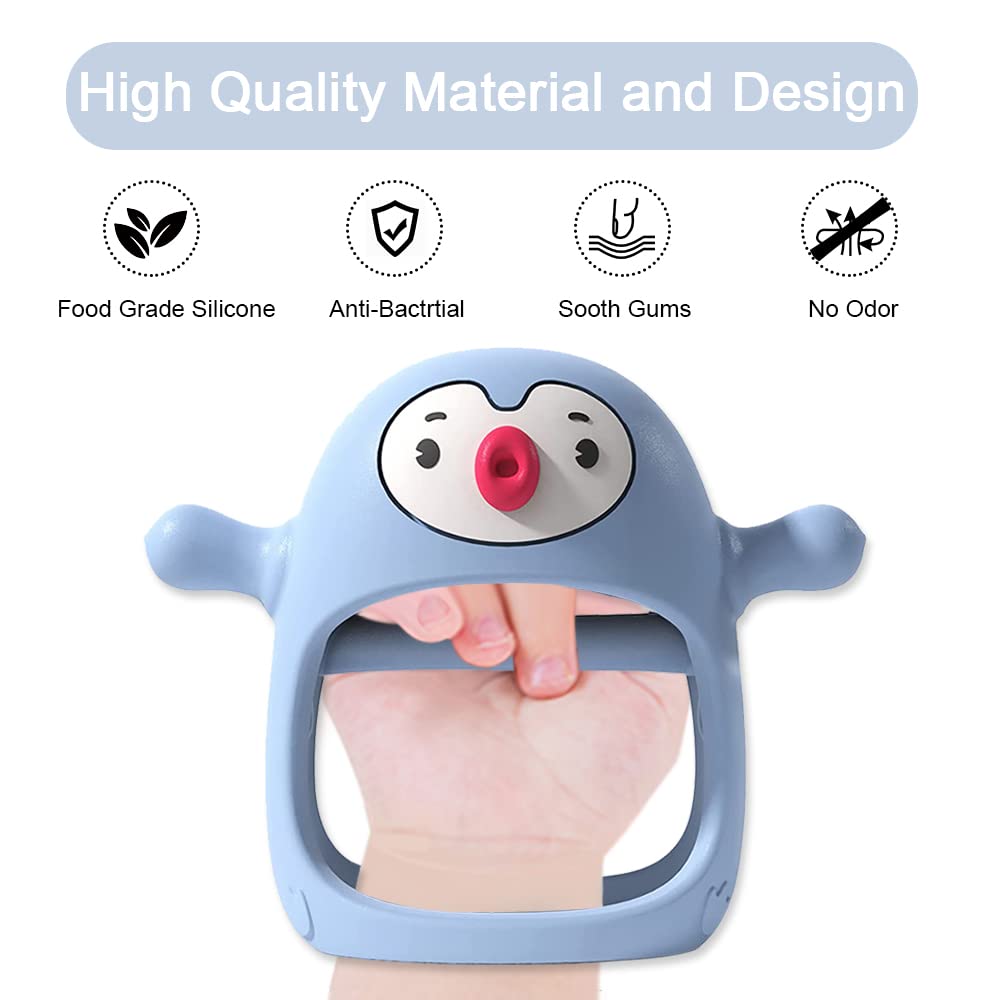 BPA-Free Silicone Penguin Teether – Soothing Teething Toy for Babies | Earthmelon