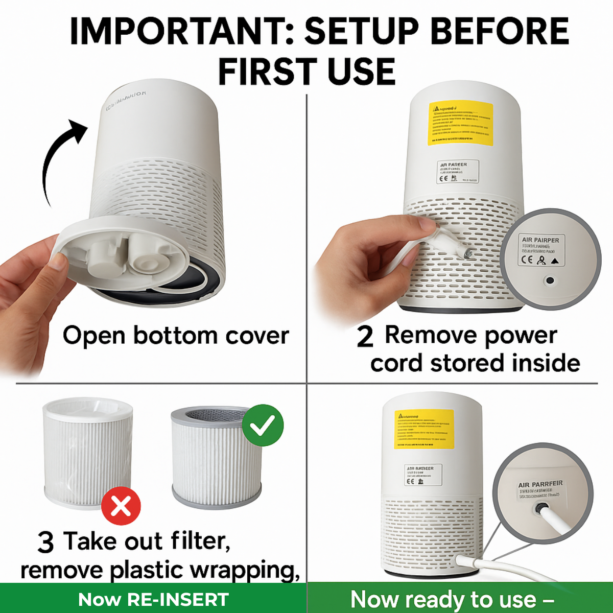 Earthmelon True HEPA Air Purifier with Night Light