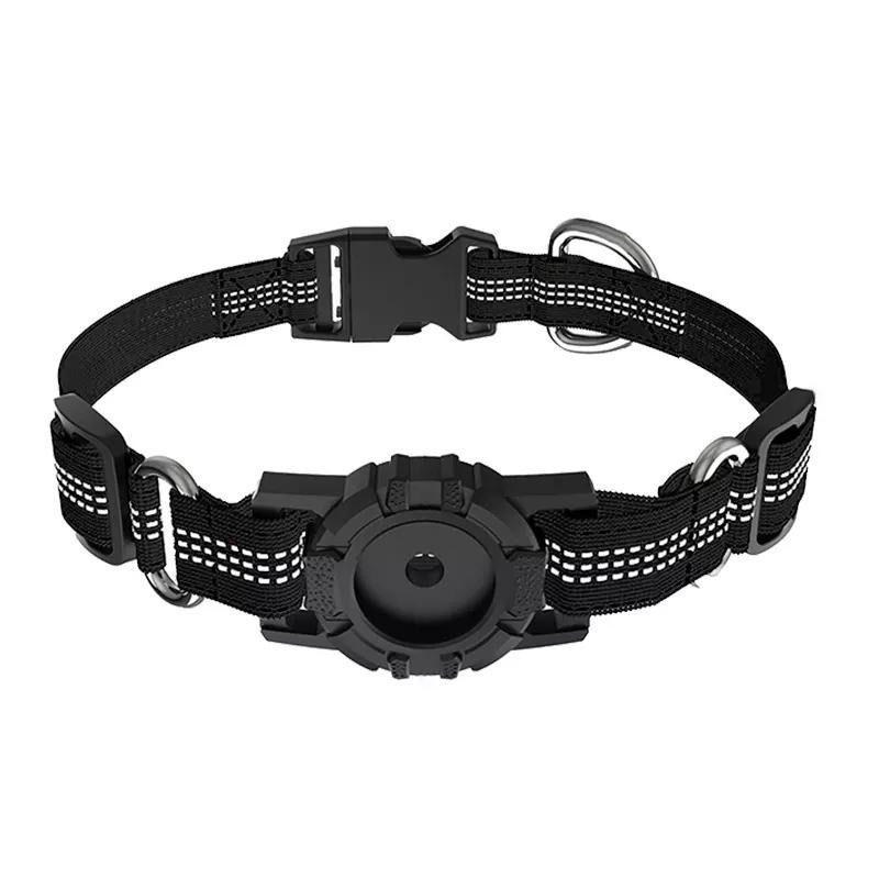 Adjustable Reflective AirTag Holder Collar for Dogs – Durable Pulse Ability Pet ID Tag Holder