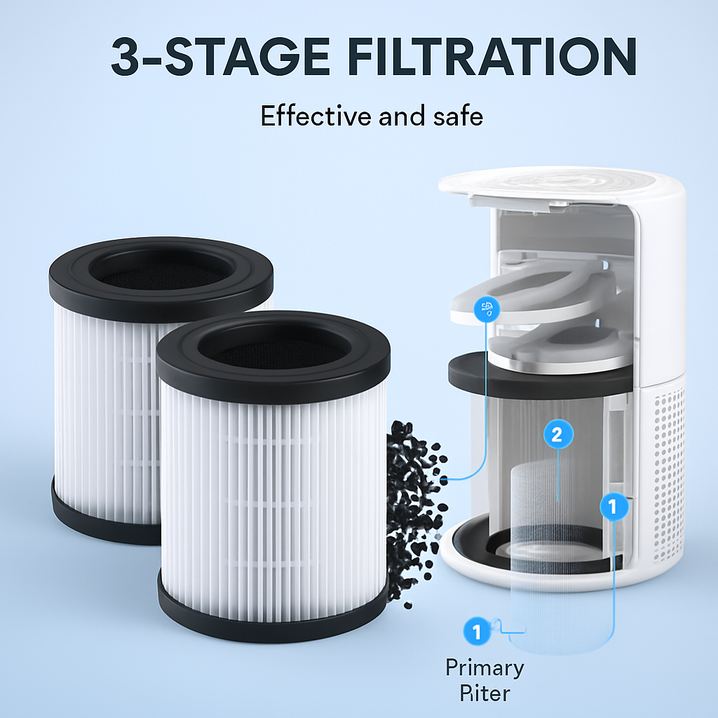 Earthmelon PU-P05 Air Purifier Replacement Filters (2 Pack)