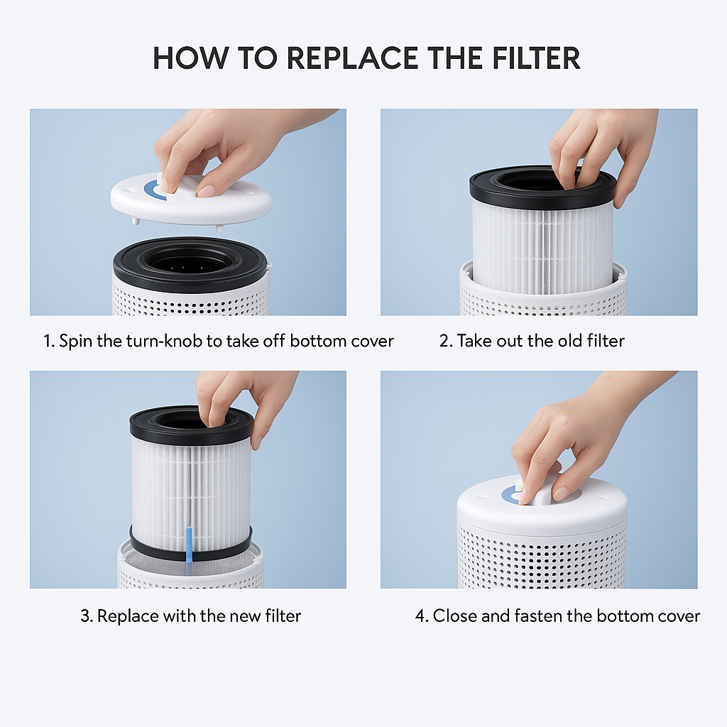 Earthmelon PU-P05 Air Purifier Replacement Filters (2 Pack)