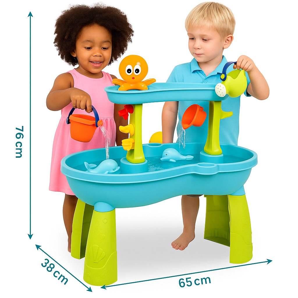 Premium Kids Splash & Play 2-Tier Water Table with 18 Accessories