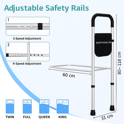 Bed Safety Rail for Elderly – Portable Mobility Aid with Storage