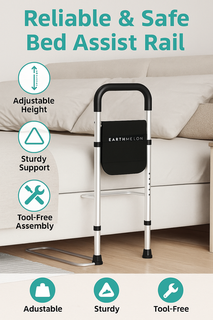 Bed Safety Rail for Elderly – Portable Mobility Aid with Storage