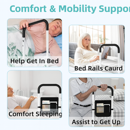 Bed Safety Rail for Elderly – Portable Mobility Aid with Storage