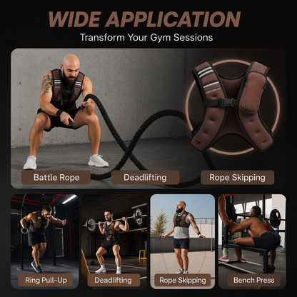 5kg Adjustable Weighted Vest – Reflective, with Zip Pouch