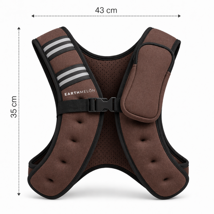5kg Adjustable Weighted Vest – Reflective, with Zip Pouch
