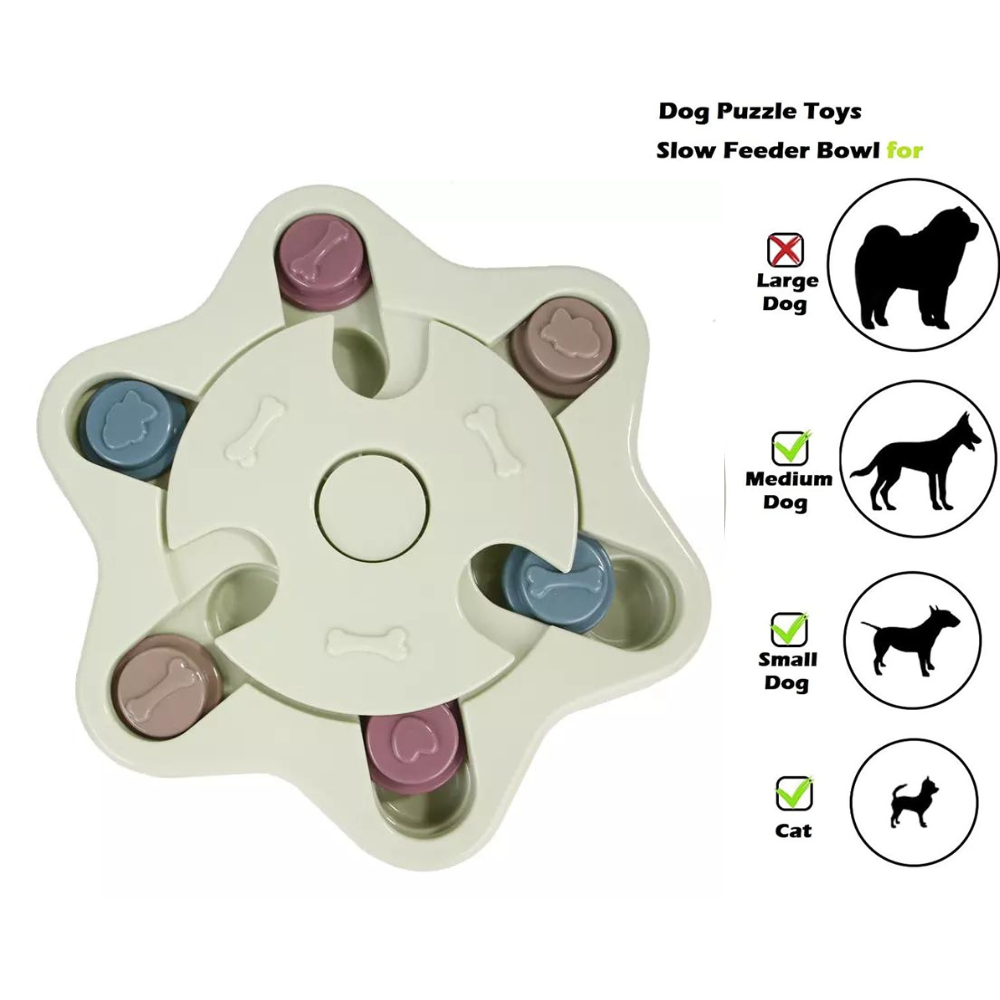 It keeps your pets engaged and entertained with this Interactive Pet Puzzle Feeder