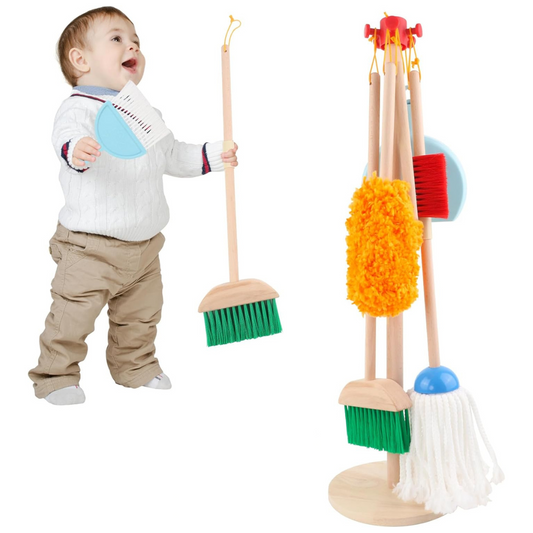 6-Piece Wooden Kids Cleaning Set. Educational, Early Childhood Development