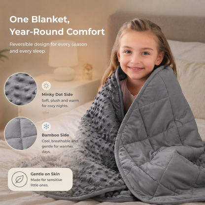 Kids Weighted Blanket – Bamboo Cooling Cover for Calmer Bedtime