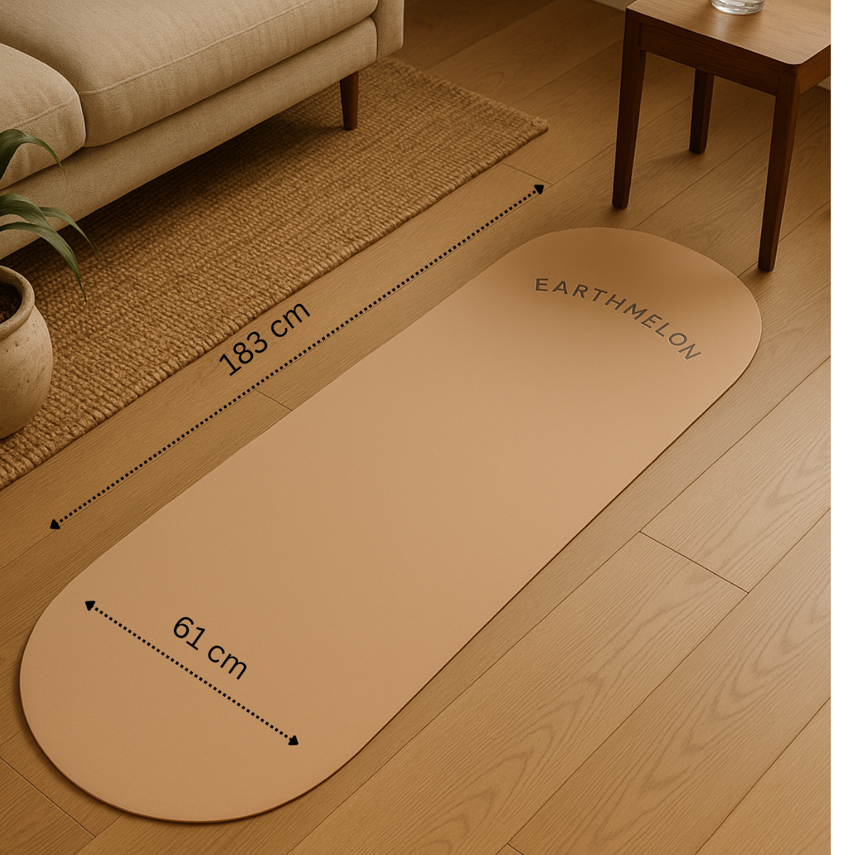 Earthmelon Pill-Shaped Oval Yoga Pilates Mat PU Rubber Unique Aesthetic
