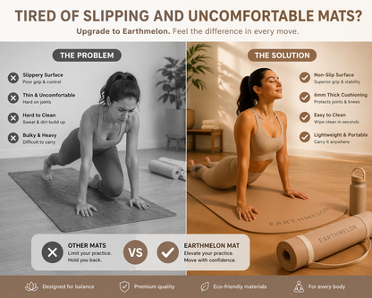 Oval Pilates & Yoga Mat – Non-Slip PU Rubber