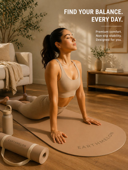 Oval Pilates & Yoga Mat – Non-Slip PU Rubber
