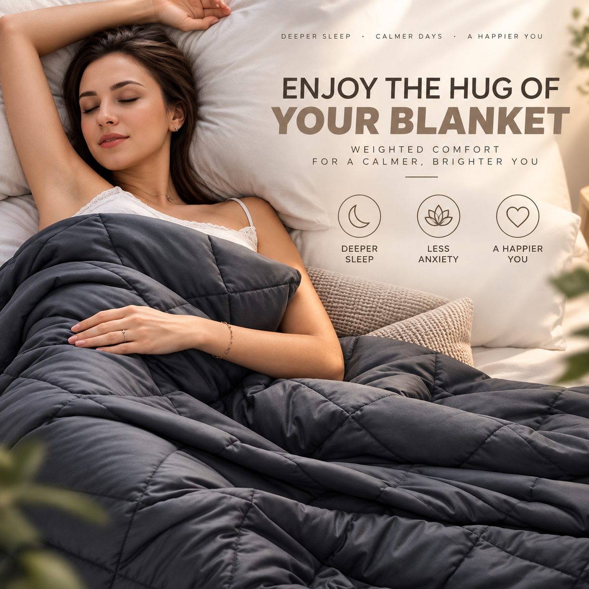 Adult Weighted Blanket – Bamboo Cooling Cover for Better Sleep