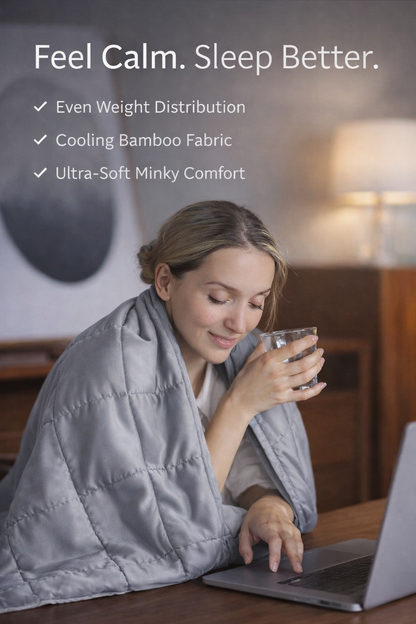 Adult Weighted Blanket – Bamboo Cooling Cover for Better Sleep