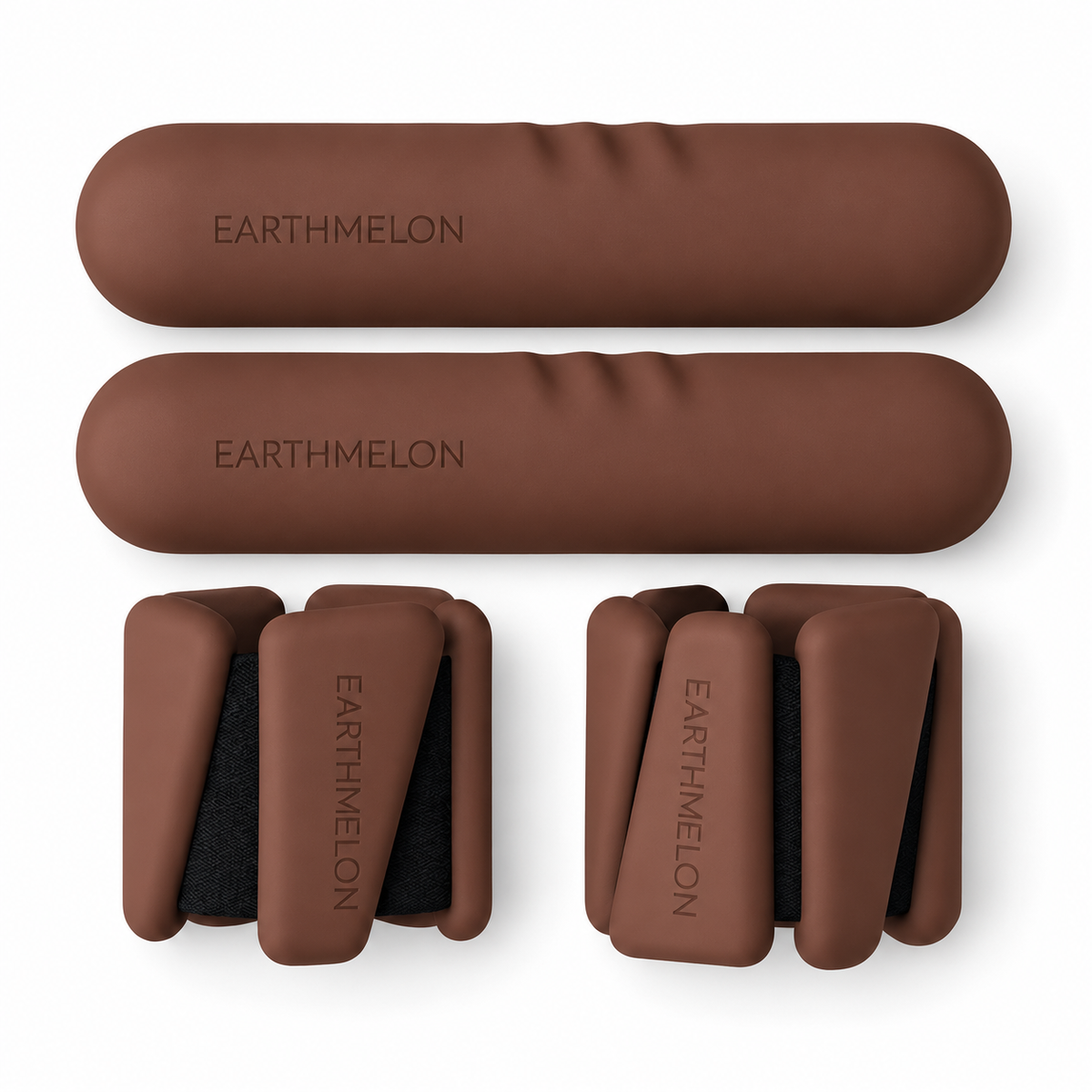 Chocolate silicone dumbbell bars and ankle weights